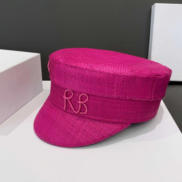 Spring and Summer Cap Newsboy Caps Women Raffia Straw Flat Top Caps