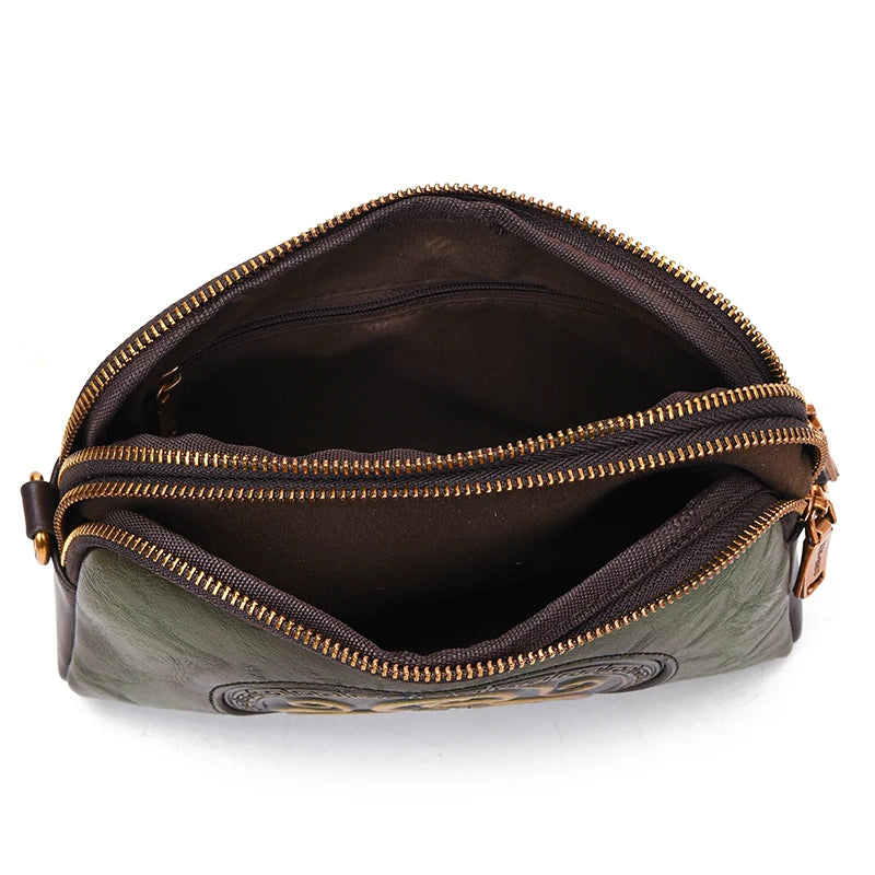 Retro Shoulder Bags for Women Small Bag Luxurious Designer Classic Double-layer Pocket 3D Embossed Diagonal Cross Bag Mom Purse