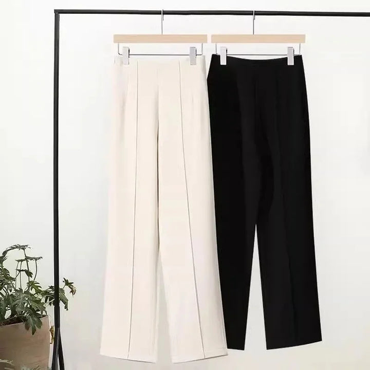 High Waist Khaki Suit Wide Leg Women&