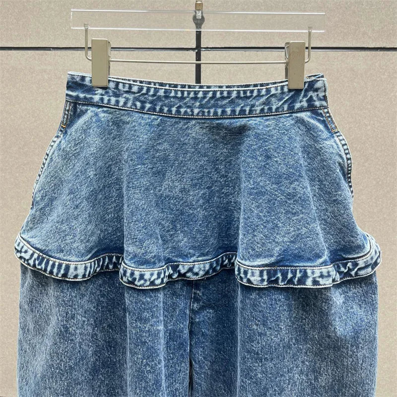 Women's jeans New retro washed women's pants for summer 2025 y2k pure cotton straight leg pants Low waist loose wide leg pants