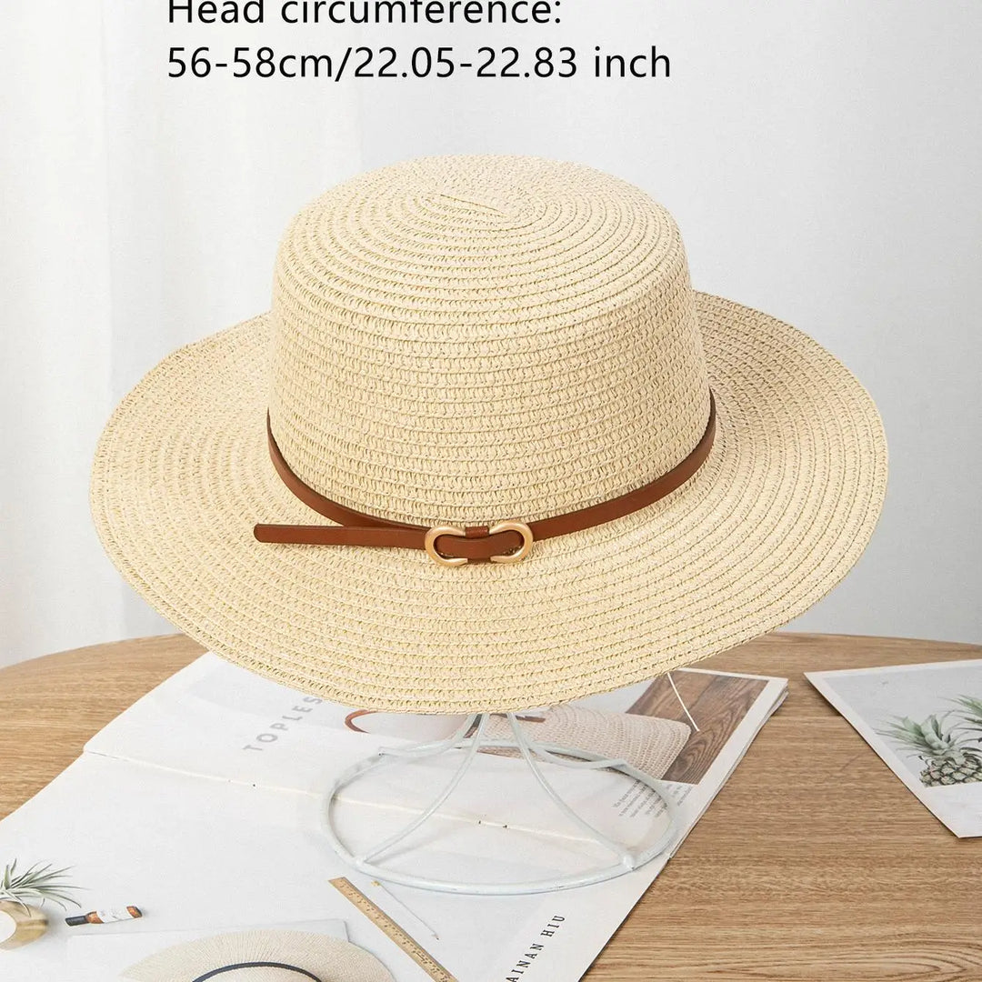 Wide Brim Straw Hats bag set for Women Summer Flat Top Caps Travel Beach Lady Girl Sun Panama Hats Crossbody bag beach bag
