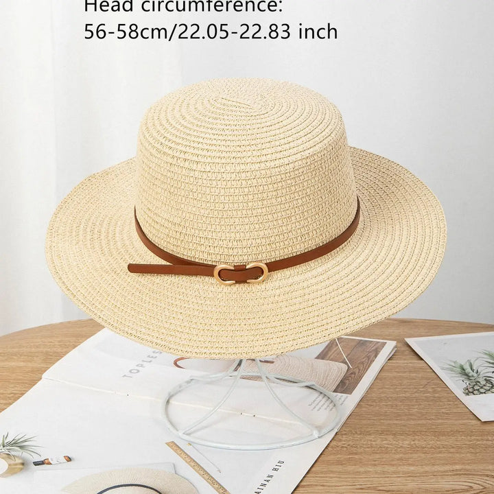 Wide Brim Straw Hats bag set for Women Summer Flat Top Caps Travel Beach Lady Girl Sun Panama Hats Crossbody bag beach bag