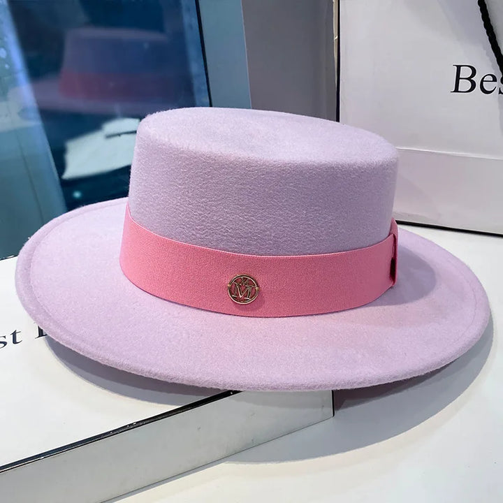 Fedora Hats for Women Fashion Elegant Bowler Dress Caps Panama Church Wedding Ribbon Band Hat Men Felt Jazz Hat