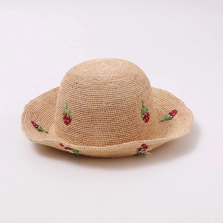 Raffia Straw Hats for Female Summer Version of The Sunscreen Wide Brim Beach Seaside Vacation Foldable Sun Cap Sombrero Hombre