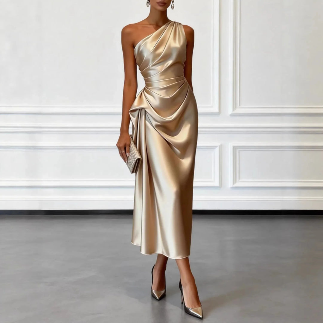 Satin Long Dresses For Women 2026 Summer Slip Midi Dress Woman Sexy Evening Party Dress Sleeveless Female Elegant Dress Vestidos