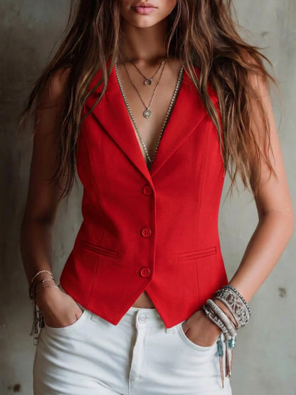 Women's Suit Vest Formal Waistcoat Slim Fit Sleeveless Blazer Jacket for Office Business Work Professional Attire Elegant Top