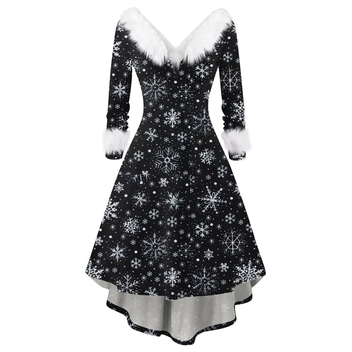 Christmas Dress Winter Ladies Christmas Printed Dress Party Dress Festive Vintage Casual Dress Christmas Day Atmosphere Clothing