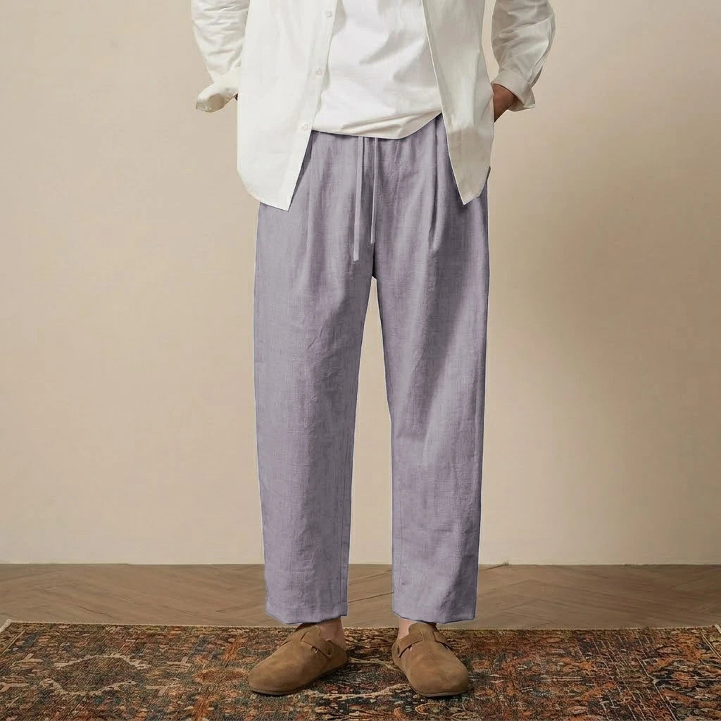 Mens Casual Cotton Harem Pants Breathable Solid Color Baggy Trousers Jogging Fitness Streetwear Work Sweatpants for Men Pants