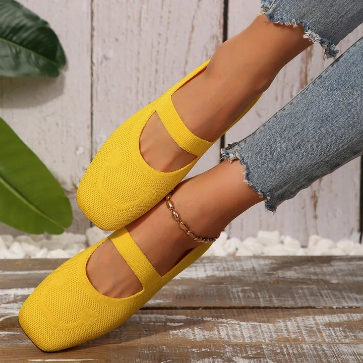 Women Flats Fashion Shallow Mouth Single Shoe Designer Square Toe Casual Flat Shoes Soft Comfortable Ballet Flat Shoes for Women