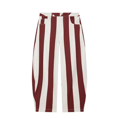 MUJER Striped Denim Jeans for Women High Waist Mom Jeans Pants Woman Summer Baggy Jeans Woman Streetwear Casual Women's Jeans