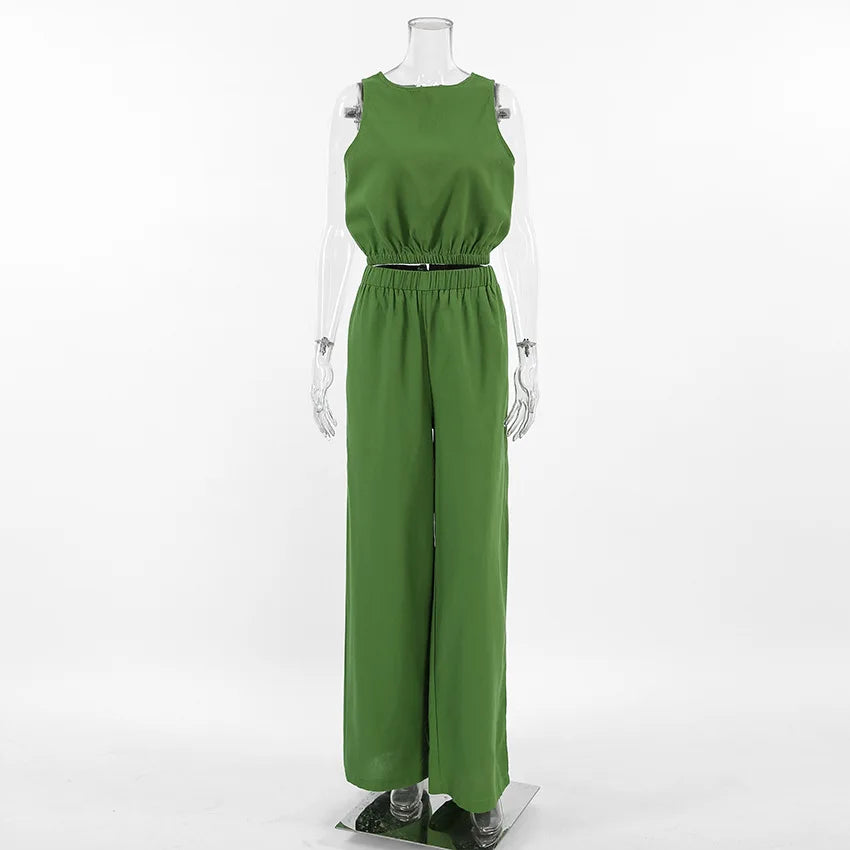 2026 New Cotton and Linen Vest Set Women&