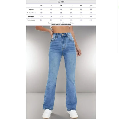 New women's hot jeans slimming European and American style casual versatile high waist washed Denim trousers for women