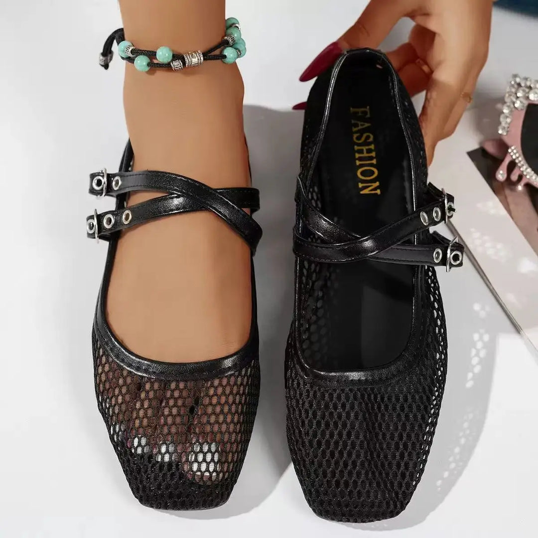 Women 2026 New Flat Shoes Women Hollow Ballet Flats Comfort Soft Soled Dance Shoe Summer Casual Sandals Flat Shoes