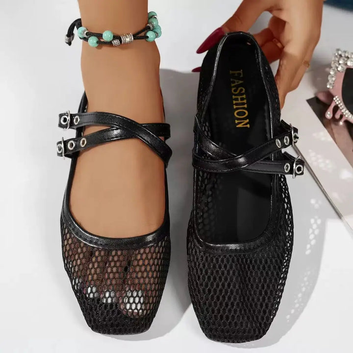 Women 2026 New Flat Shoes Women Hollow Ballet Flats Comfort Soft Soled Dance Shoe Summer Casual Sandals Flat Shoes