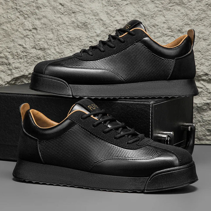 Mens Unique Skate Shoes Platform Comfort Black Casual Sneakers All-Match Thick Sole Design for Urban Street Style Versatile Wear