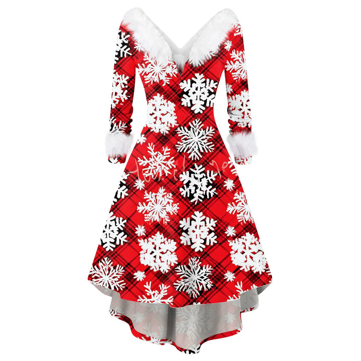 Christmas Dress Winter Ladies Christmas Printed Dress Party Dress Festive Vintage Casual Dress Christmas Day Atmosphere Clothing