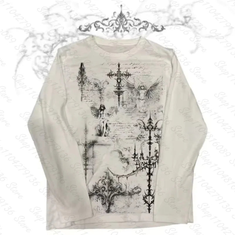 Woman Clothes for Women Emo Graphic Tees Y2k Tops Crop Top Women Women's Cropped Shoujo Girl Style 90s Clothes ropa para mujer