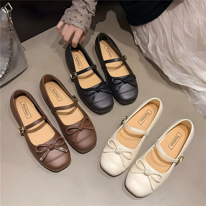 French Style Mary Jane Flats Knot Soft Bottom Fashion Single Shoes for Woman Spring Summer New Korean Version Women&