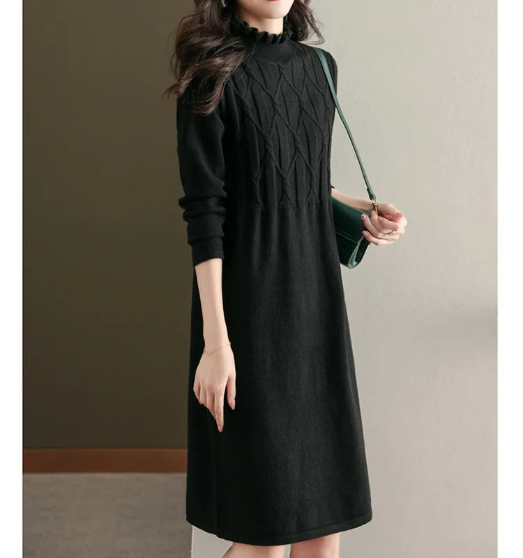 Knitwear Female Clothing Versatile Pullovers Tops Ruffled Edge Elegant Women&