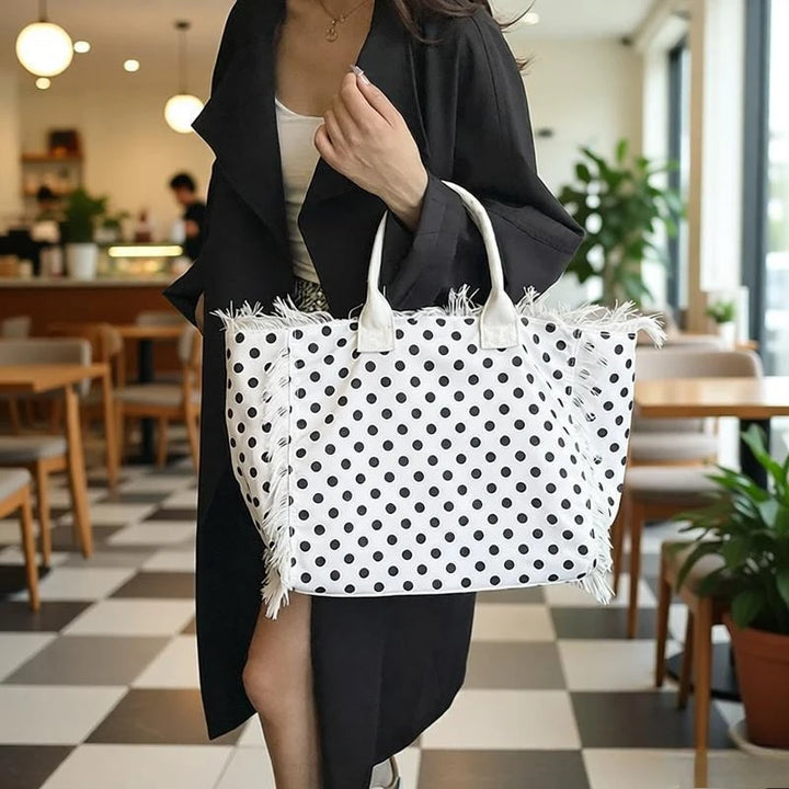 2026 High Quality Sweet Tote Bags for Women New Polka Dots Design Handbag Fashion Nylon Temperament Large Capacity Shoulder Bags