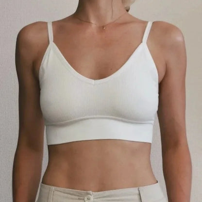 Women's Crop Top Ribbed Tube Top U-Back Comfort Bra Streetwear Camis Sexy Lingerie Seamless Underwear Sports Tank Bralette M-XL