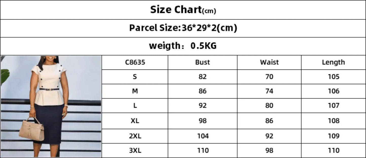 Dress Office Wear for Women Professional Skew Collar Three Quarter Sleeve Belt Waisted Sheath Package Hips Mid Calf Formal Dress