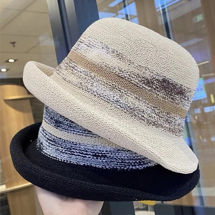 Straw  Fedora Hat  Bowler hat Short Brim Wool Felt Panama Cap  Sun Summer Hemming  Beach Hat for Women