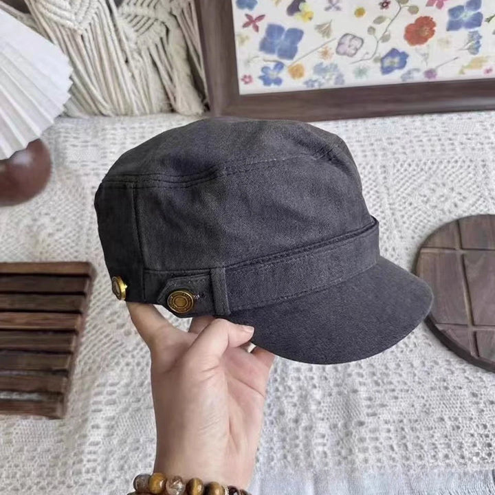 Distressed Flat Top Newsboy Cap Women&