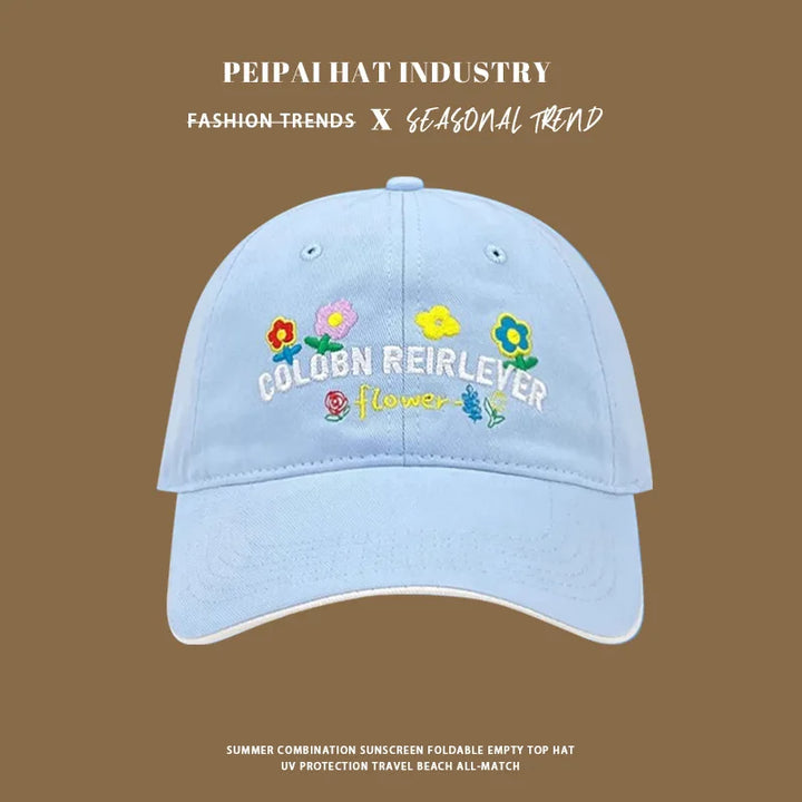 2025 New Fashion Baseball Caps for Women Embroidery Flower Sweet Girl Spring Summer Casual Hat Lovely Sun Cap y2k hats