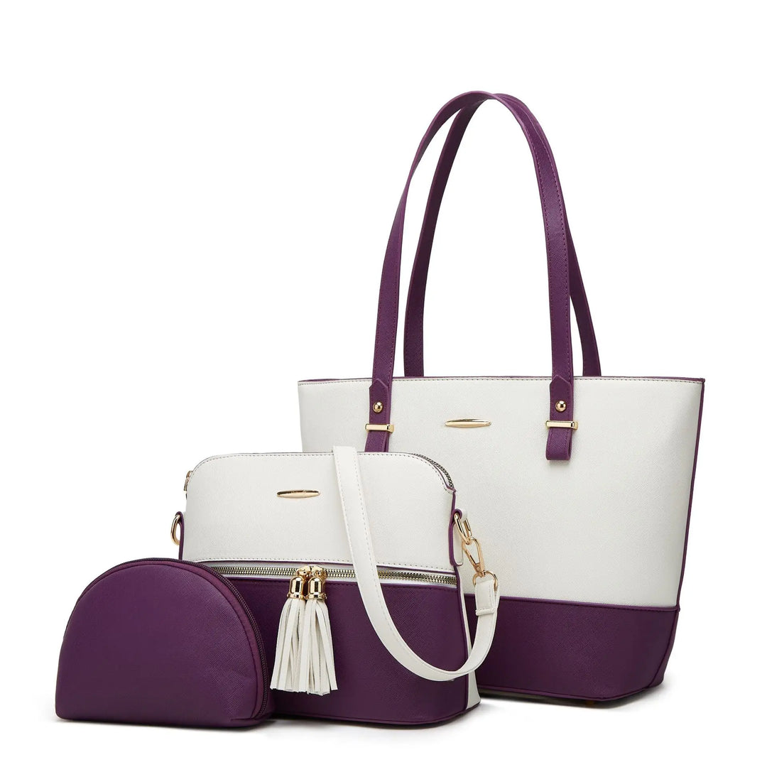 Women Handbag Set 3PCS – Fashion Tote Shoulder Crossbody Top Handle Bags