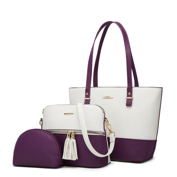 Women Handbag Set 3PCS – Fashion Tote Shoulder Crossbody Top Handle Bags