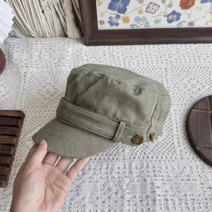 Distressed Flat Top Newsboy Cap Women&