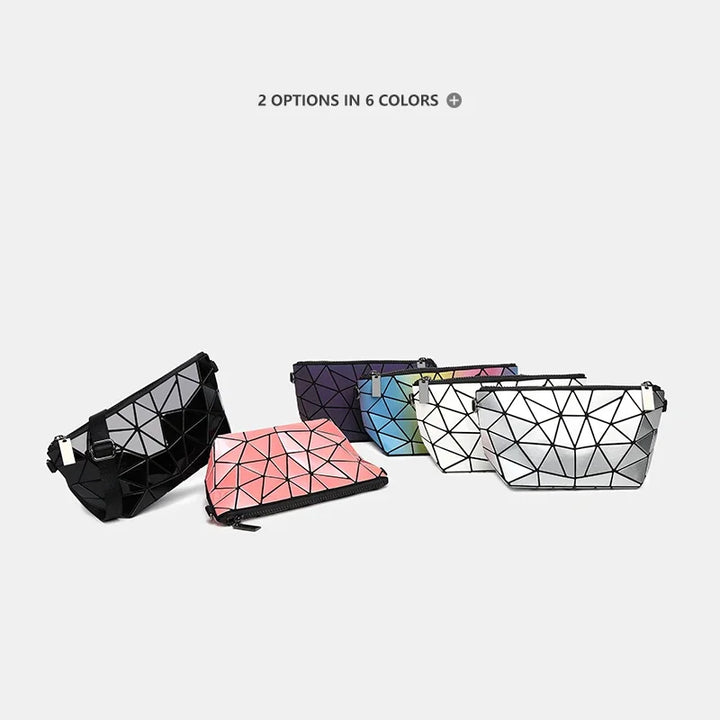 Women Chain Shoulder Bag for Women 2024 Luminous Geometric Messenger Bags Plain Folding Crossbody Bags Clutch Evening Bag Bolso