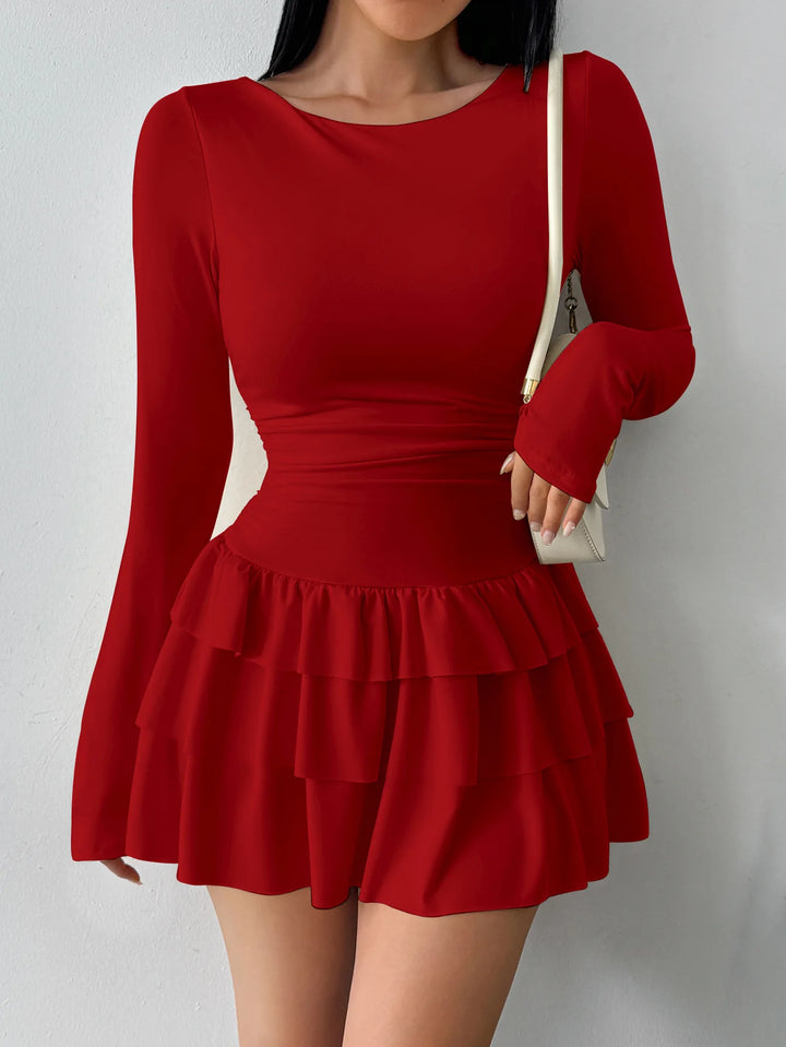 Elegant Fall Winter Women Solid Color Slim Fit Long Sleeve Bodycon Midi Dress Fashion Sexy Party Casual Knit Ruched Stretchy Sex