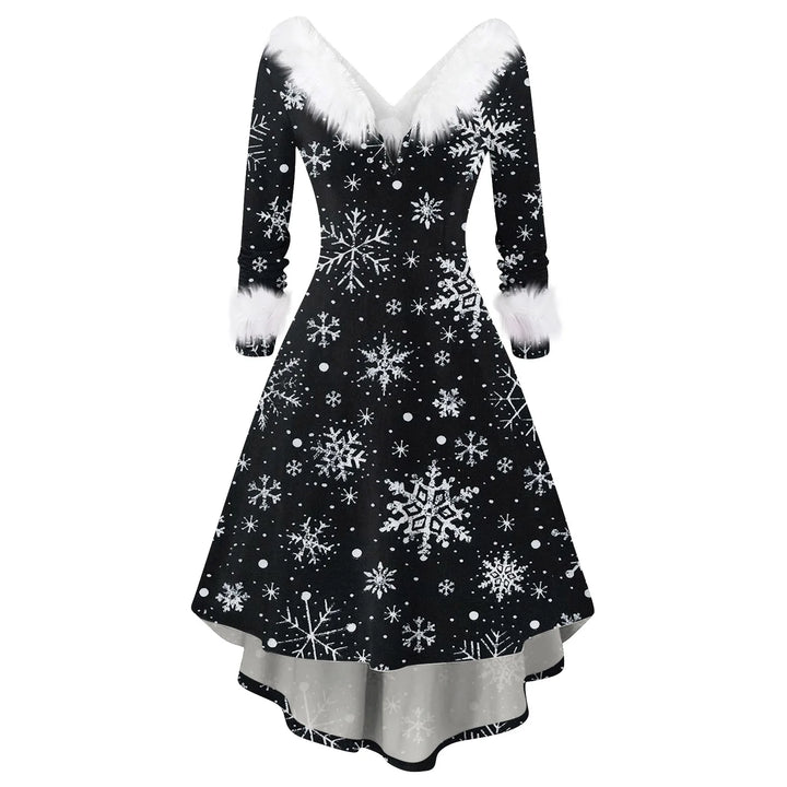 Christmas Dress Winter Ladies Christmas Printed Dress Party Dress Festive Vintage Casual Dress Christmas Day Atmosphere Clothing
