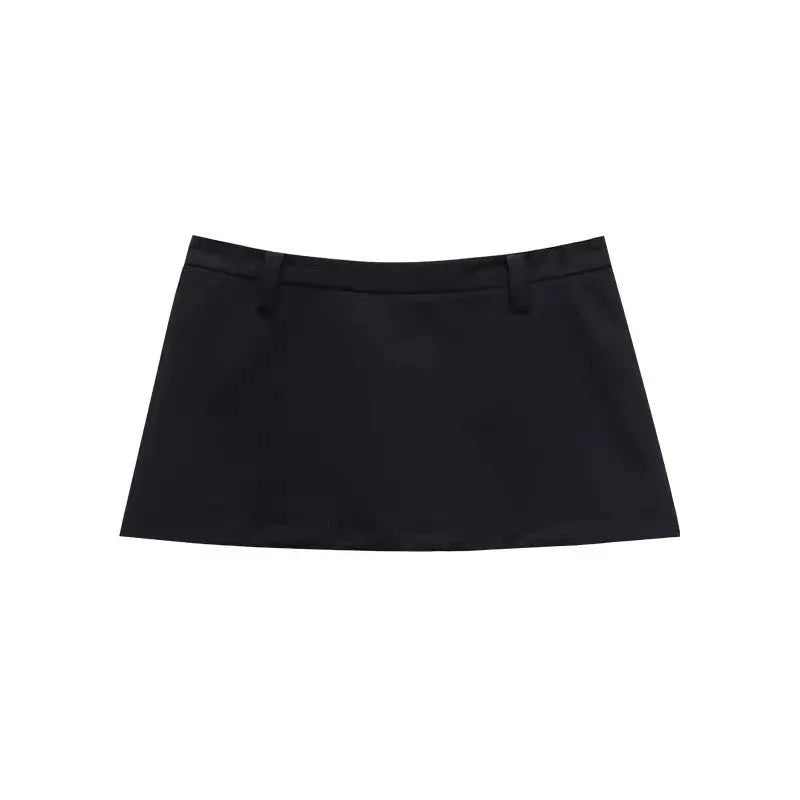 Black Mini Skirts For Woman Vintage Clothes Pencil Skirts Low Waist Korean Fashion Skirt Japanese Y2k Basic Micro Skirts Kawaii