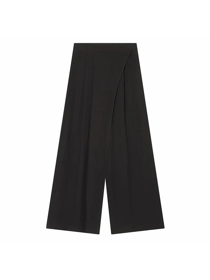 Women Wide Leg Pants Office Women Pockets Pleated Long Trousers Fashion Female Casual Spring Summer Streetwear Pants