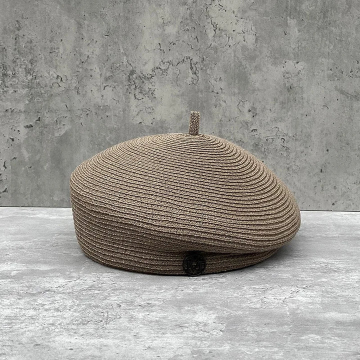 Fine Straw Fedoras Letter Beret for Women, Casual Painter Hat, Elegant and Stereotype, Retro Fashion, Summer Tourism, Wholesale