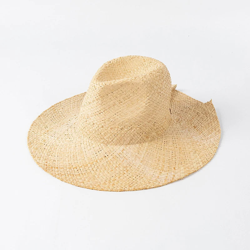 2023 New Raffia Jazz Straw Hats For Women Men Luxury Handmade Wide Hat Panama Beach Vintage Summer Sun Hats Designer Hats