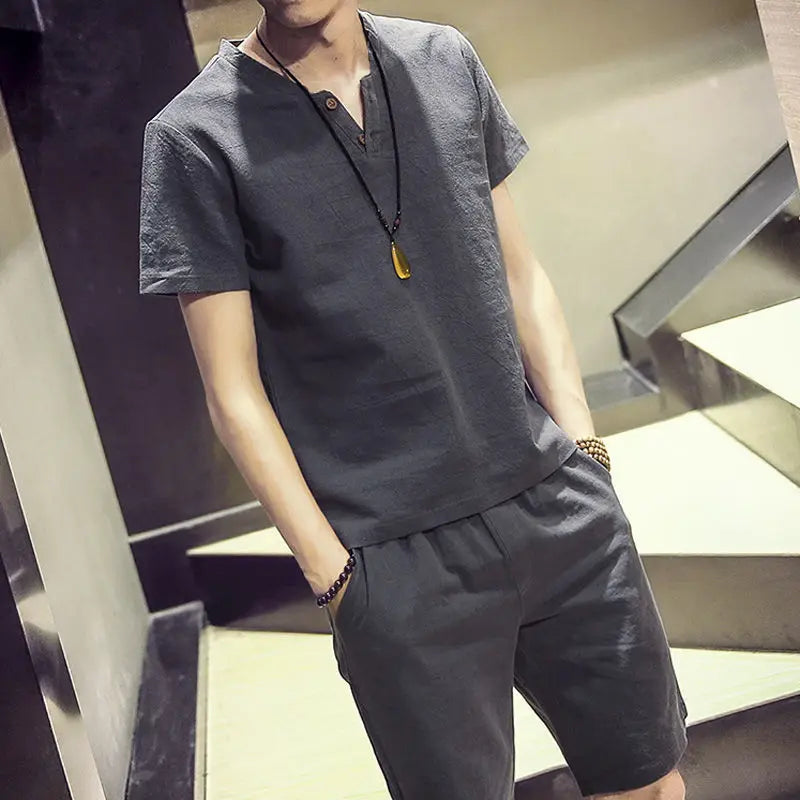 Linen Cotton T-shirt Men&