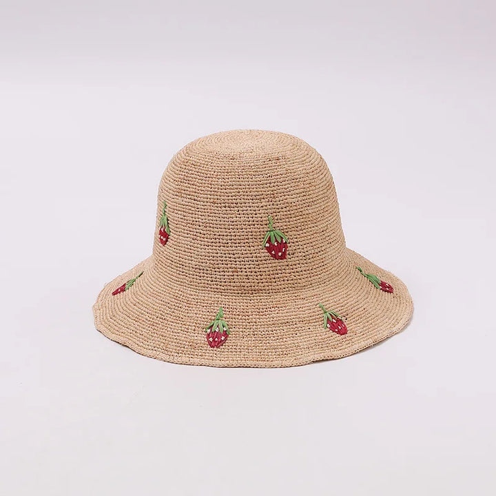 Japanese Raffia Straw Hats for Female Summer Korean Version of The Sunscreen Wide Brim Beach Seaside Vacation Sun Cap Foldable