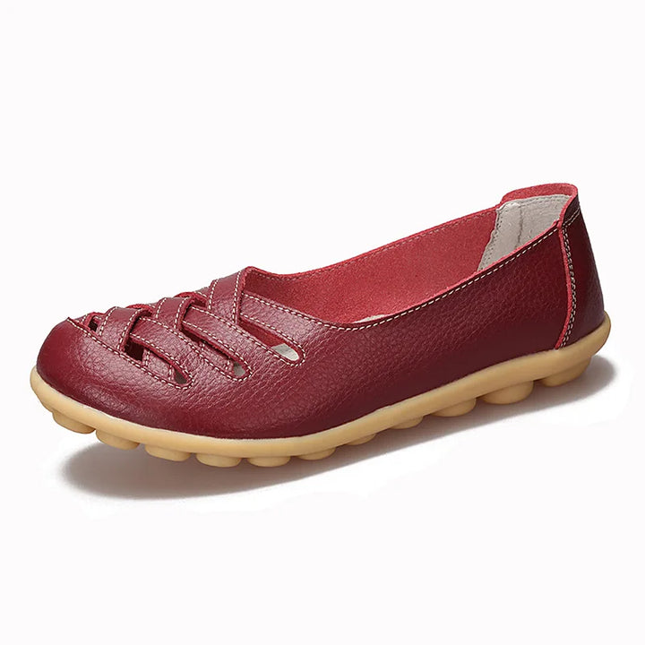 Flats for Women Comfortable Genuine Leather Flat Shoes Woman Slipony Loafers Ballet Shoes Female Moccasins Big Size 34-44