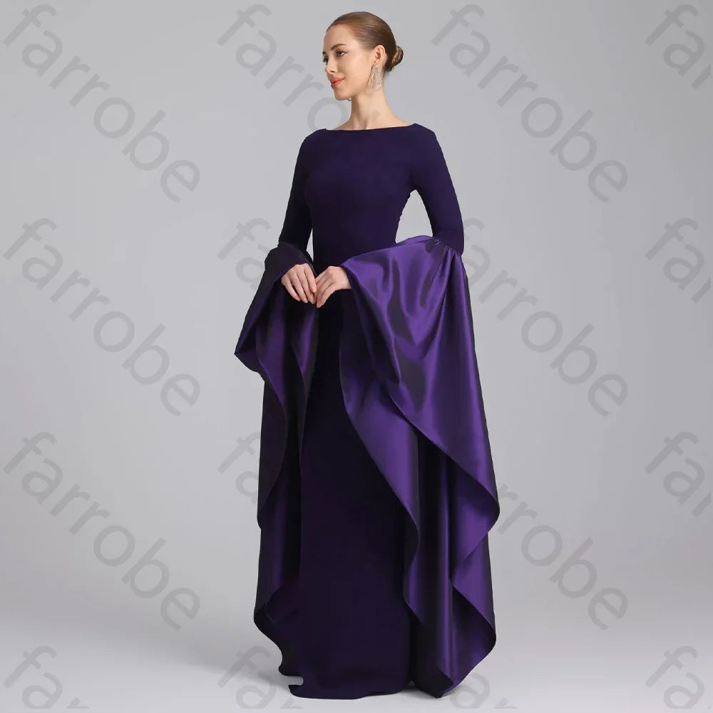 Customized Fitted Gown with Extra Long Sleeves A-Line Evening Dresses Formal Exquisite High Quality Prom Party Gowns for Women