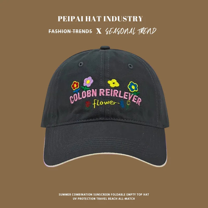 2025 New Fashion Baseball Caps for Women Embroidery Flower Sweet Girl Spring Summer Casual Hat Lovely Sun Cap y2k hats