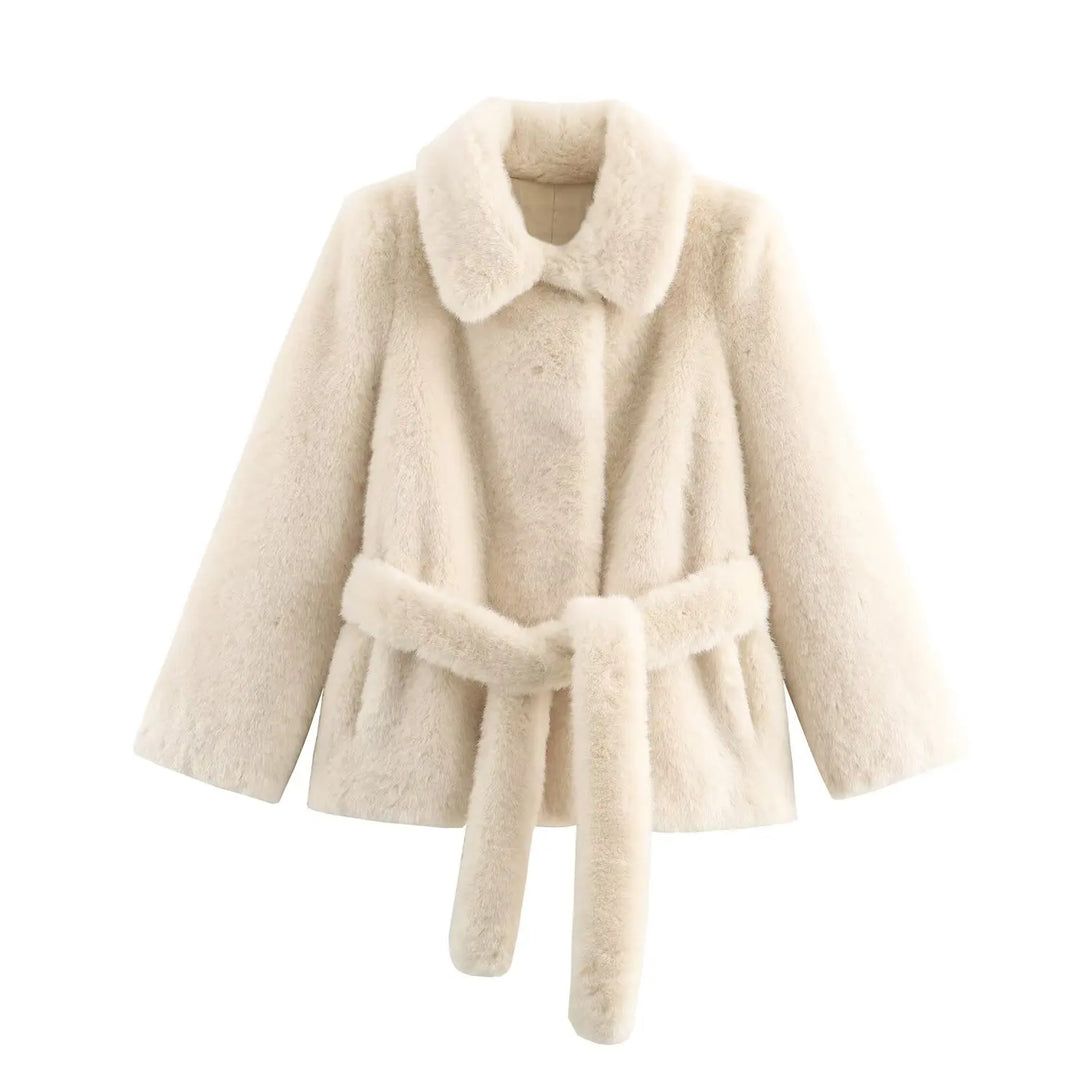 HH Women Winter Warm Jackets Solid Turn-Down Collar Pockets Lace-Up Decoration Women Casual New Fashion Long Sleeves Coats 2025