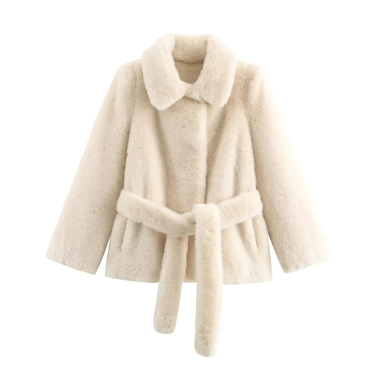HH Women Winter Warm Jackets Solid Turn-Down Collar Pockets Lace-Up Decoration Women Casual New Fashion Long Sleeves Coats 2025