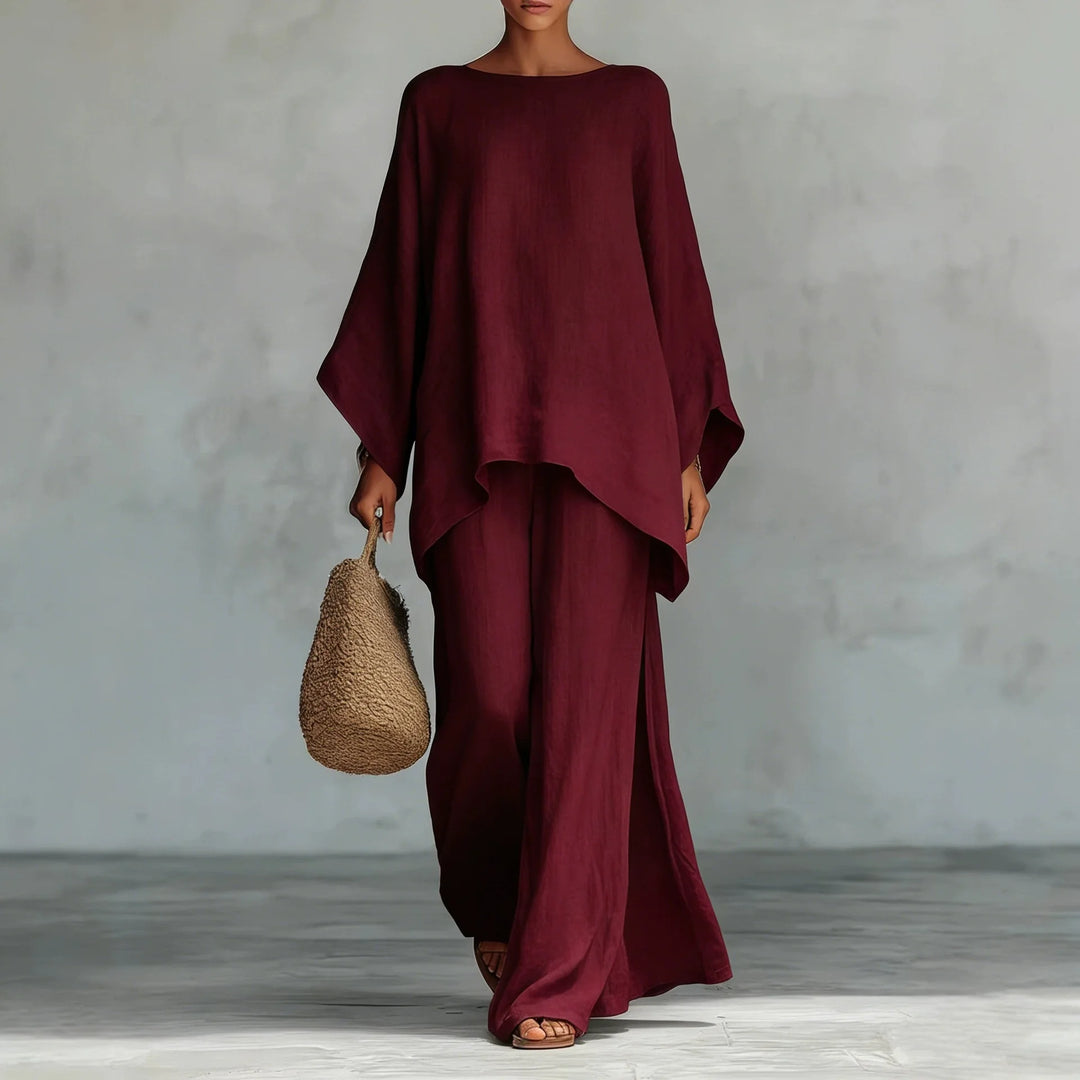 2026 Spring Ladies Loose Shirt Wide Leg Pants Set