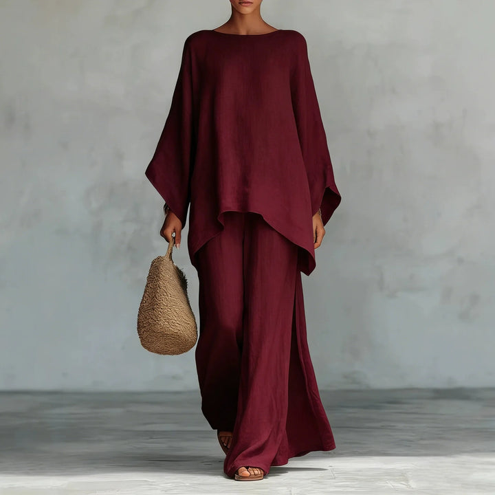 2026 Spring Ladies Loose Shirt Wide Leg Pants Set