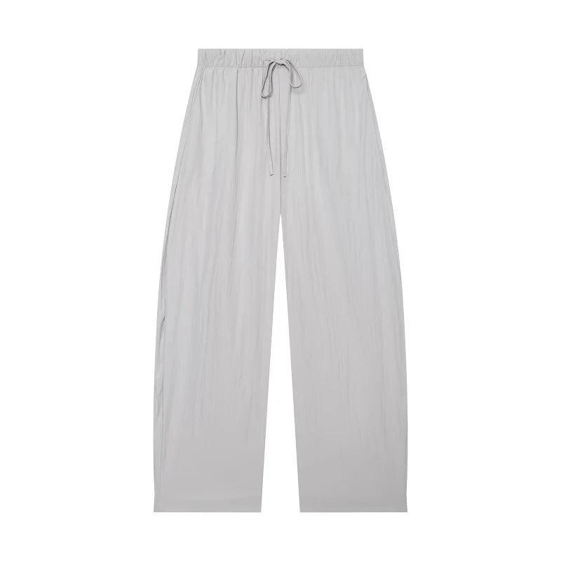 MUJER Wide Leg Pants Sets for Women 2 Pieces Mid Waist Pleated Women&