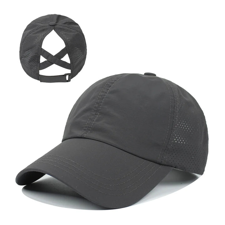 Baseball Caps For Women Hats New Breathable Mesh Sun Visor Hats Female Summer European Outdoor Sports Criss Cross Ponytail Hat